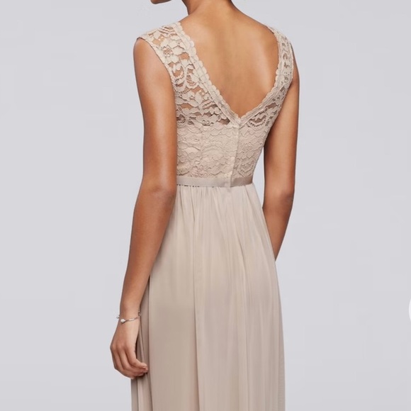 Lapis lace dress with long mesh skirt by David’s bridal - Picture 2 of 3